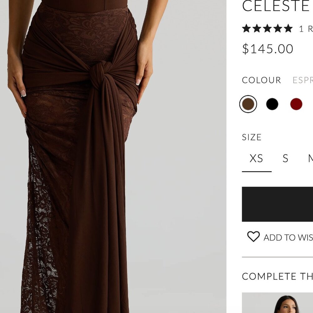 MELANI THE LABEL CELESTE MAXI SKIRT ESPRESSO BROWN - MEDIUM